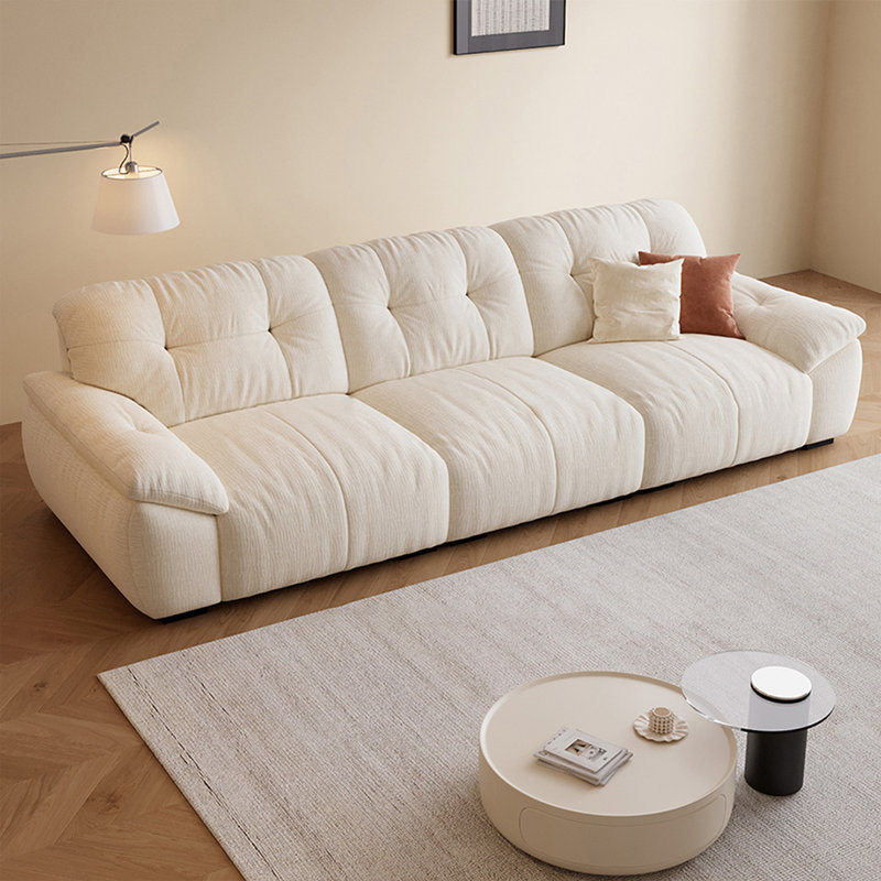 Canapé modulaire en chenille blanc crème, 4, H 36,61 po x l 110,24 po x P 41,34 po