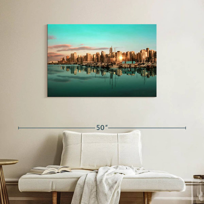 Nicci Vancouver Skyline au coucher du soleil, H 26 po x l 39 po