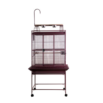 Large Play Top Bird Cage Burgundy