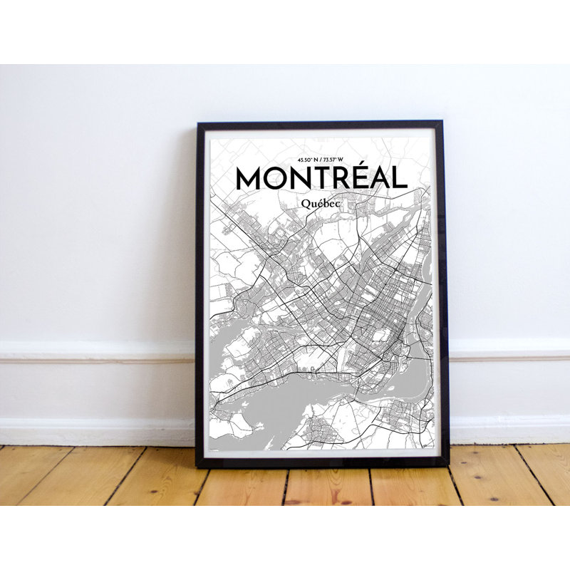 Montreal City Map - No Frame Print, 51 cm H x 41 cm W