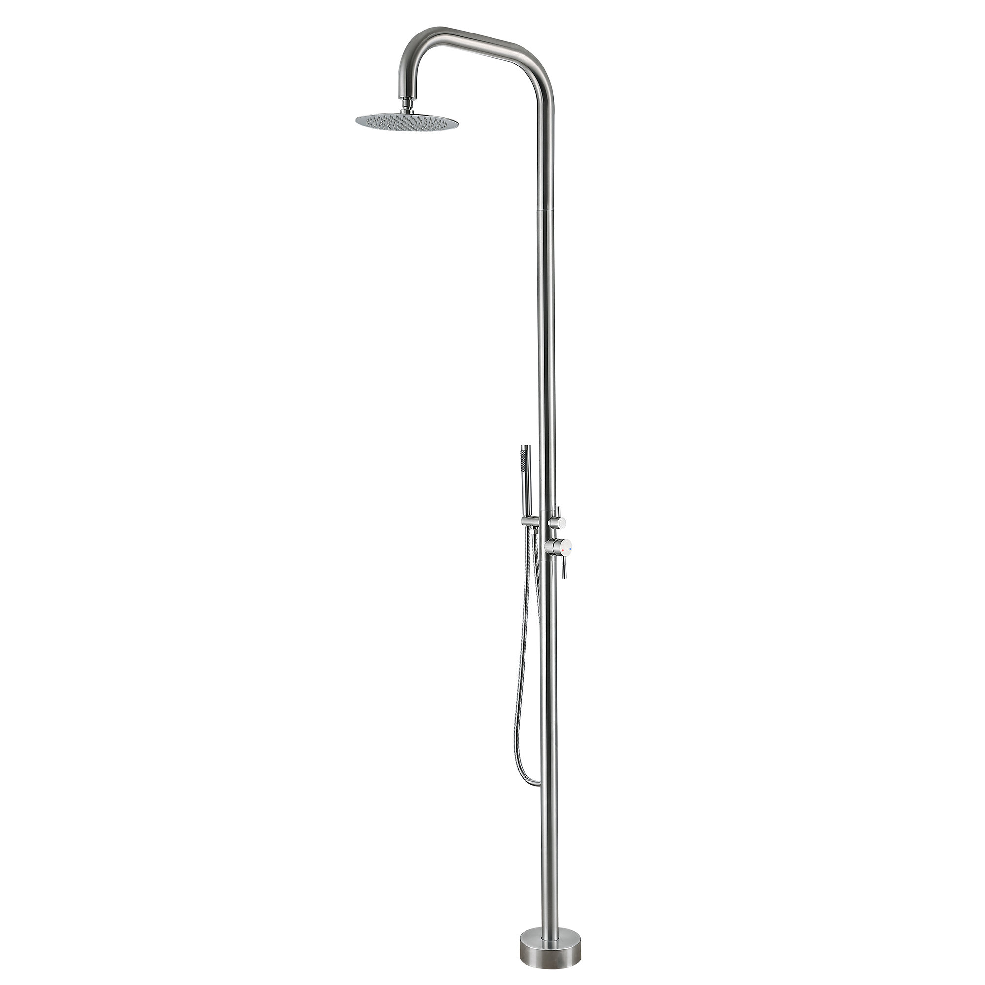 MODLAND 88 58 H Stainless Steel Freestanding Outdoor Shower Kit And Modland 88 58 h stainless steel freestanding outdoor shower kit and