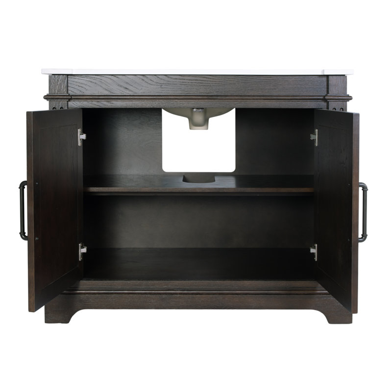 Maurice 42 in. W Wood & Quartz Single Bathroom Vanity