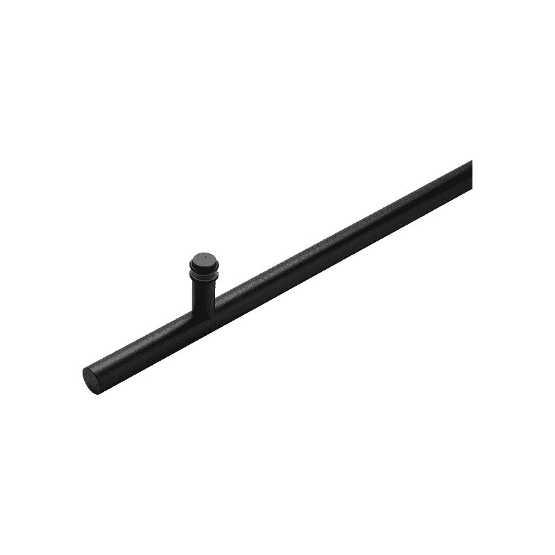 Poignée de porte ronde 72 po Simple face en acier inoxydable 304, Noir, noir, noir, noir