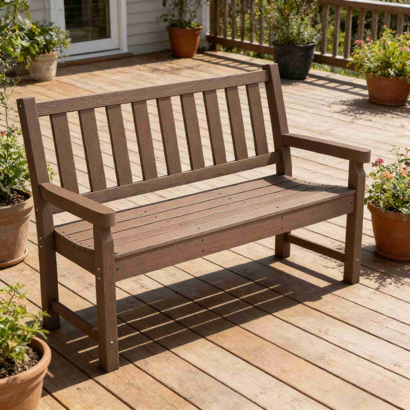 Banc de patio en PEHD, Brun