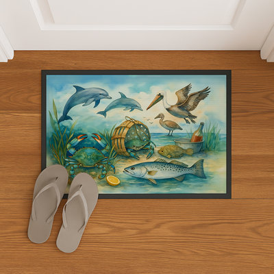 Autin - Crab Pelican Dolphins Doormat