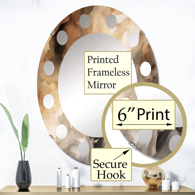 Miroir de fluidité brun et crème, 36 po x 24 po