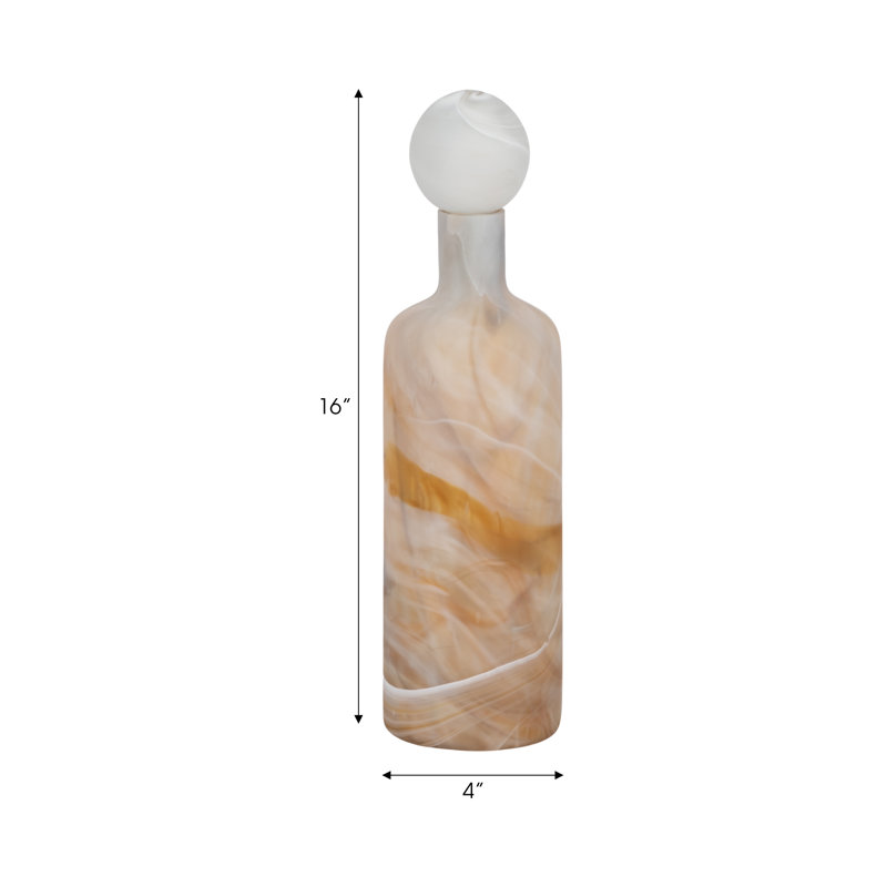 Bouteille en verre Nilda Sutton, Gris, 16"
