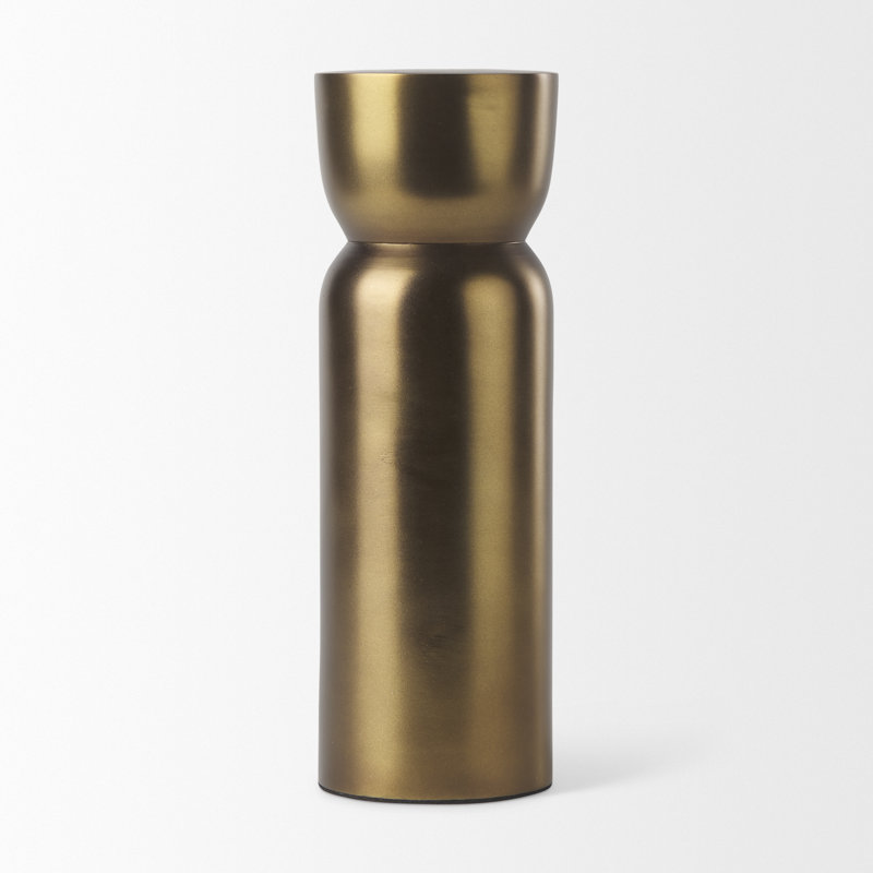 Metal Tabletop Candlestick, Gold, 7.5'' H x 2.5'' W x 2.5'' D