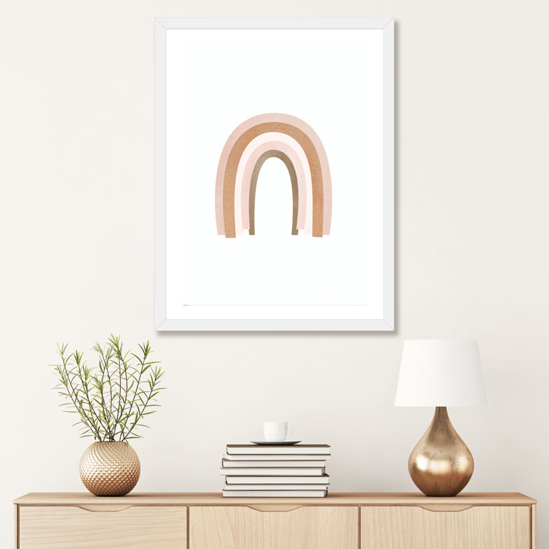 «Rainbow I» par Sissi & Seb - impression d'art graphique, H 32 po x l 24 po x P 1 po, Papier encadré blanc, Blanc
