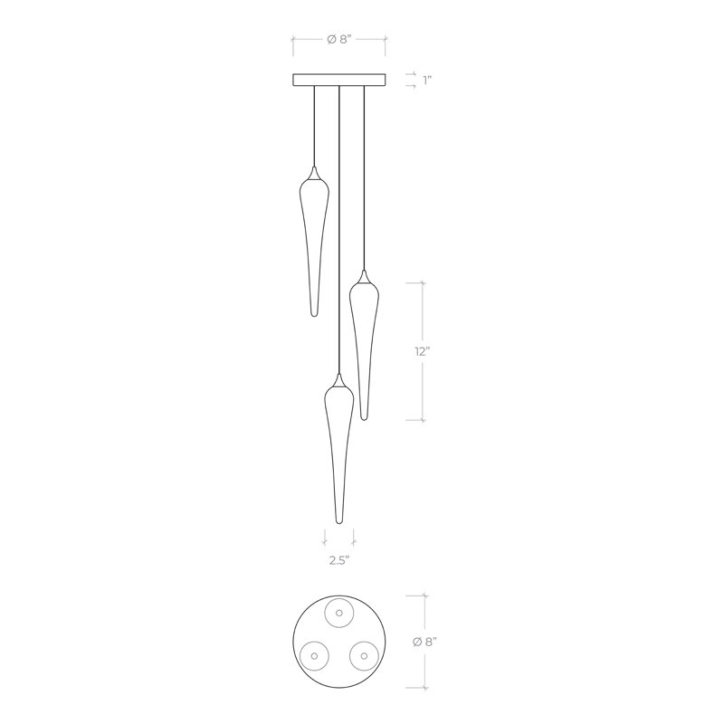 Icicle 3 - Light Pendant, Black, Clear
