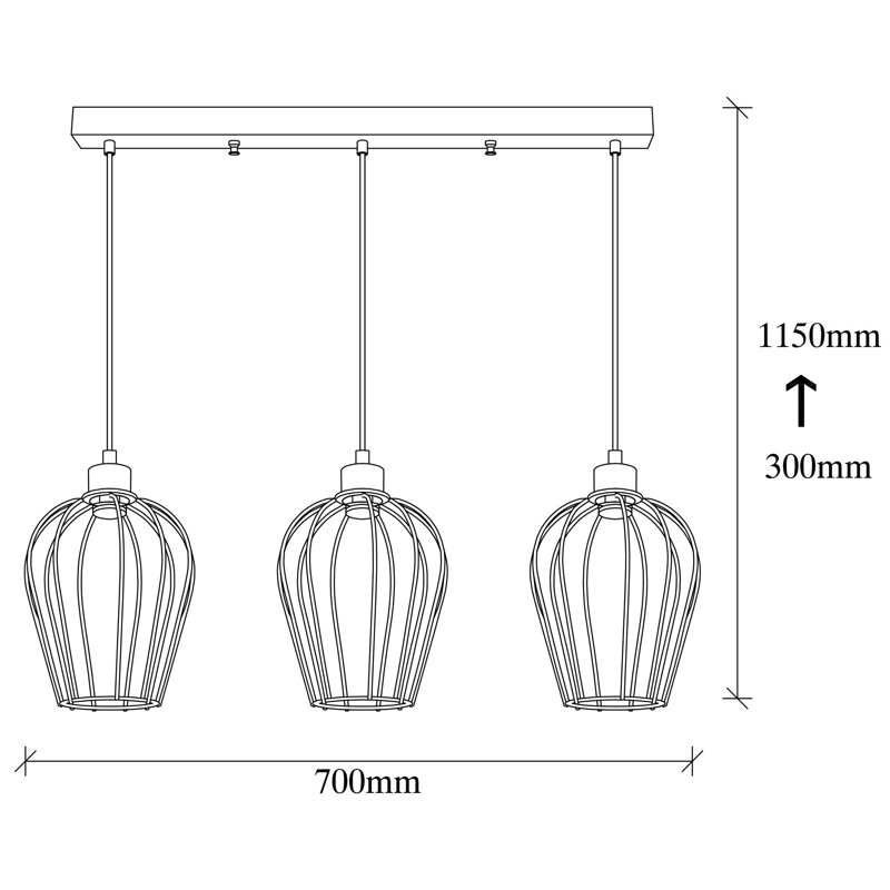 3 - Light Kitchen Island Geometric Pendant