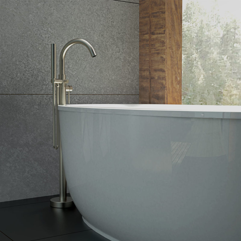 Delphi Floor Tub Filler with Diverter, Brushed Nickel