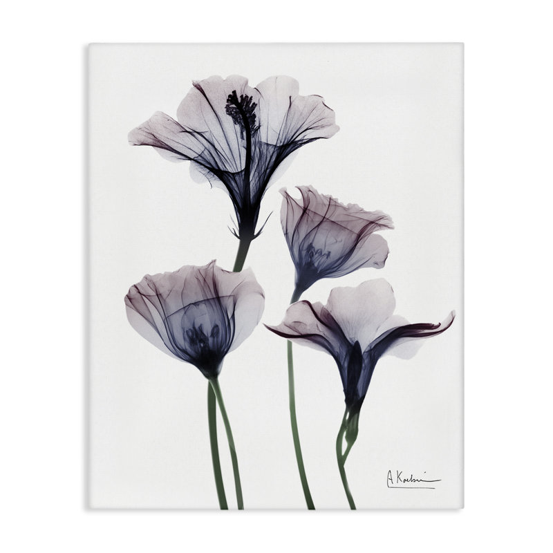 Toile de fleurs crépusculaires généreuses, design par Albert Koetsier, H 20 po x l 16 po