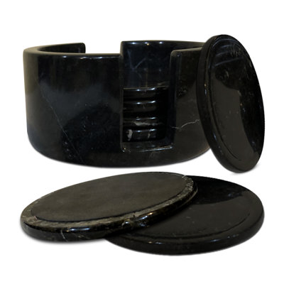 Marble Round 6 Piece Coaster Set
