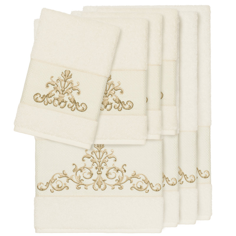 8 Piece Turkish Cotton Towel Set, Cream