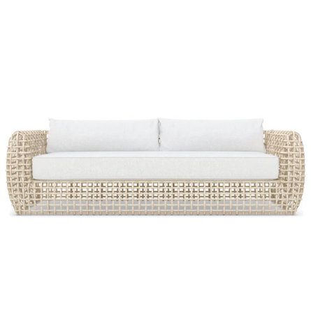 Azzurro Living
Kiawah 99.21" Wide Outdoor Wicker Reversible Patio Sofa with Cushions