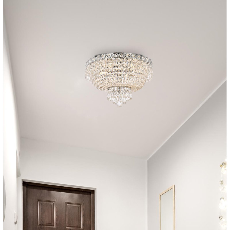 Plafonnier encastré 16 po à 4 lumières Stoltz, Chrome