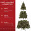Arbre de Noël artificiel 6 pi, épinette réaliste de qualité supérieure avec branches denses et base en métal