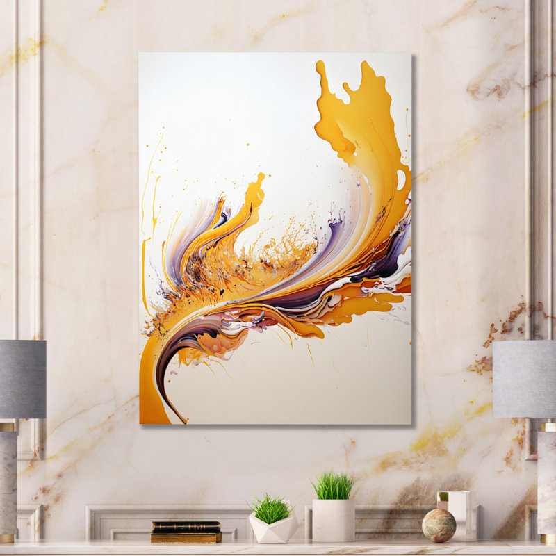 «White and Gold Fusion II», impression sur toile, H 32 po x l 24 po x P 1 po, Toile tendue