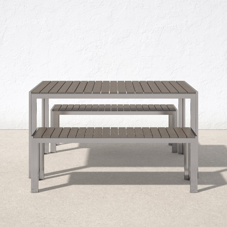 Joel 59'' Rectangular 6 - Person Outdoor Dining Set