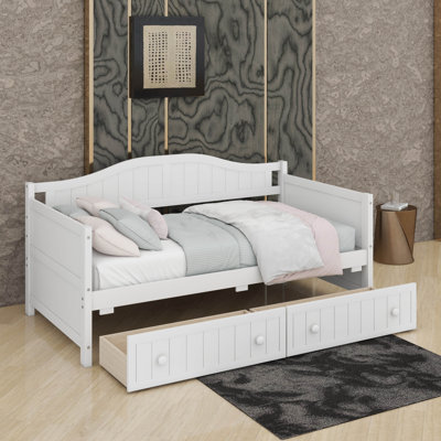 Twin Wooden Daybed With 2 Drawers