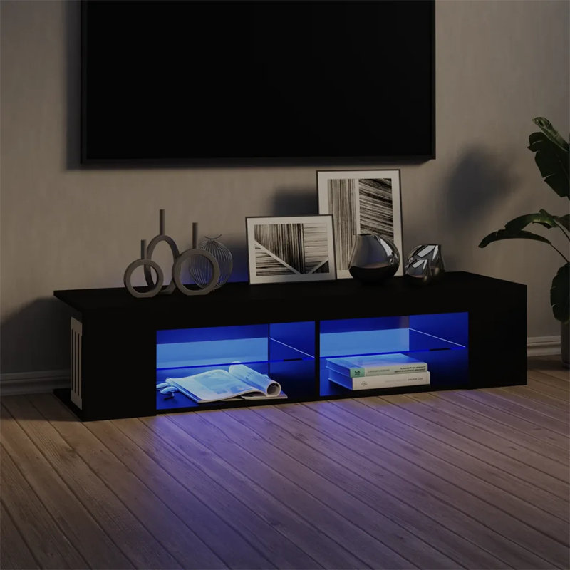 Albinas Unfinished TV Stand for TVs up to 60", Black