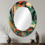 Somayah vert et orange Mid Century Innovations IV - miroir mural moderne Mid-Century, miroir décoratif vert, impression d'art en métal-161862170-161862171