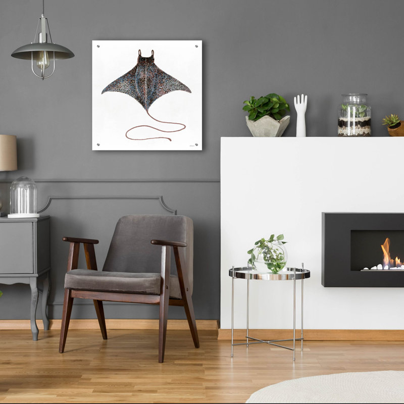 «Eagle Ray 2» par Stellar Design Studio, art mural en verre acrylique, H 24 po x l 24 po x P 0,2 po