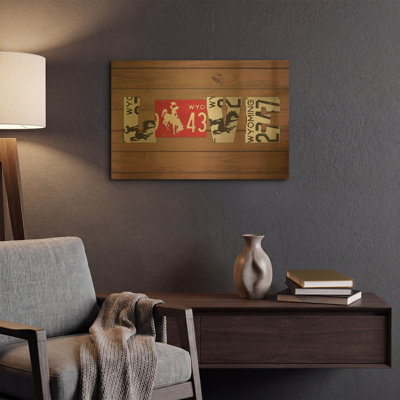 «WY State Love» par Design Turnpike, art mural en métal, 24 po x 16 po