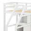 Lit superposé simple au dessus d'un lit simple et simple avec escalier et tiroirs, lit superposé pour 3 personnes, escalier avec rangement et tablettes intégrées, pour enfants et adolescents