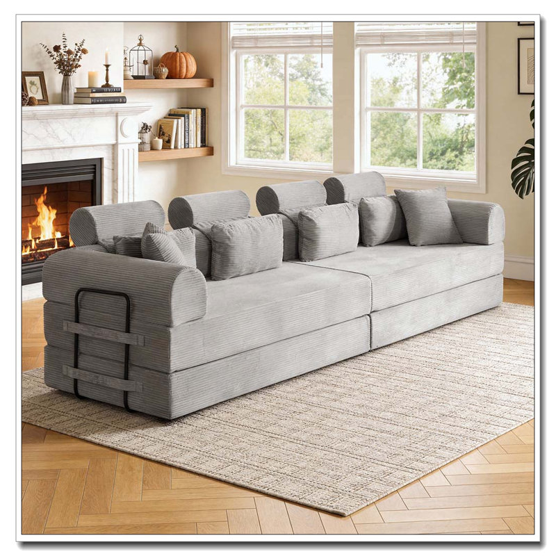 Canapé modulaire en L, Gris clair