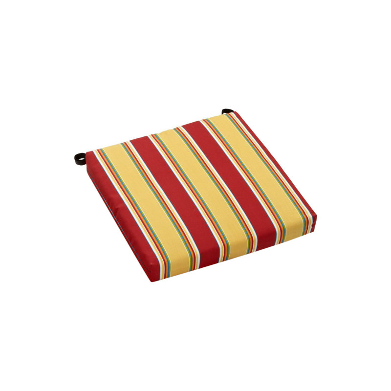 Outdoor 3'' Seat Cushion, Haliwell Multi, 16" W x 16" D