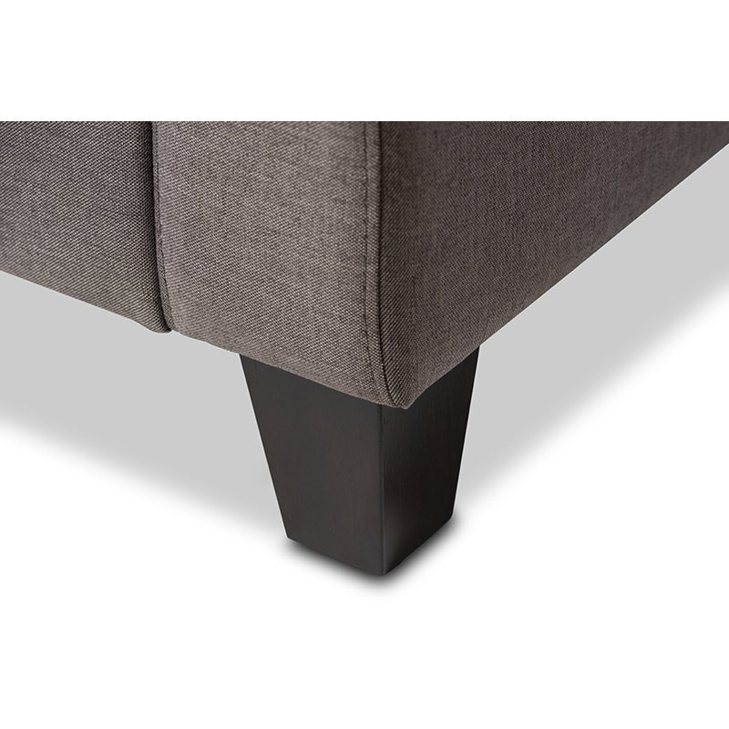 Canapé à accoudoirs carrés 77,36 po Erma, Mélange de polyester gris