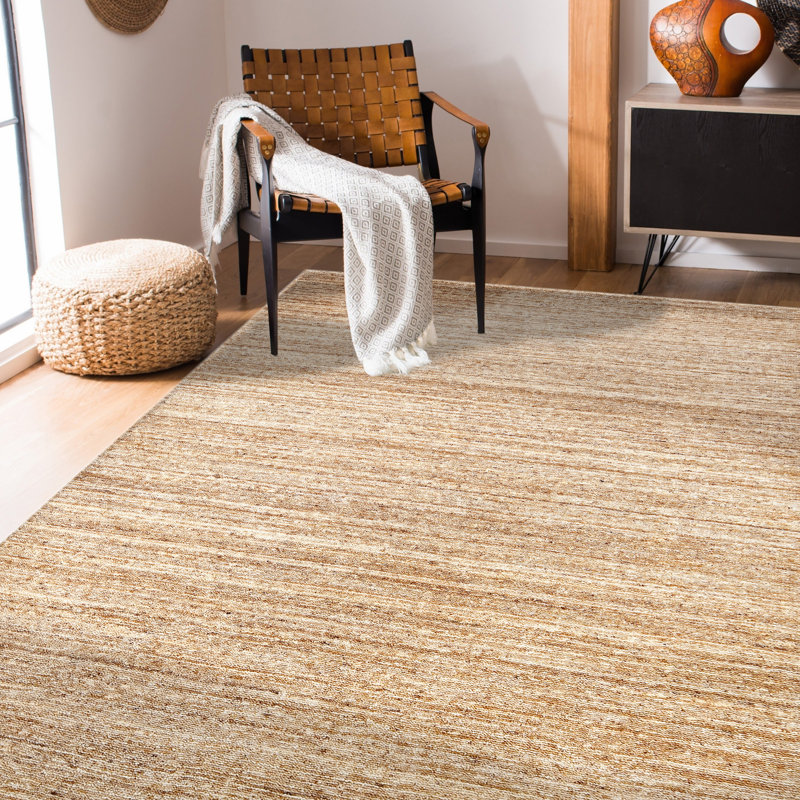 Heaven Transitional Striped Hand-Woven Beige Area Rug, 2' X 3', Rectangle 4' x 6', Camel
