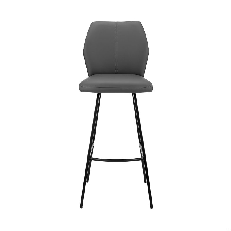 Tabouret 30 "en similicuir et métal noir