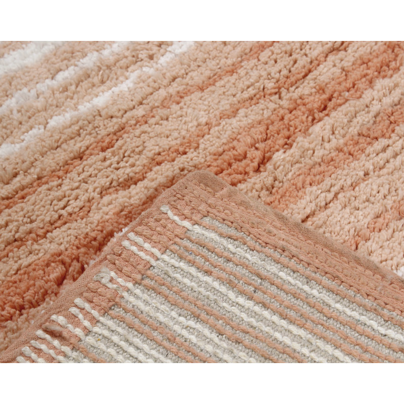 Griffie Plush 100 % Cotton Bath Rug, Single - 21" L x 34" W, Coral