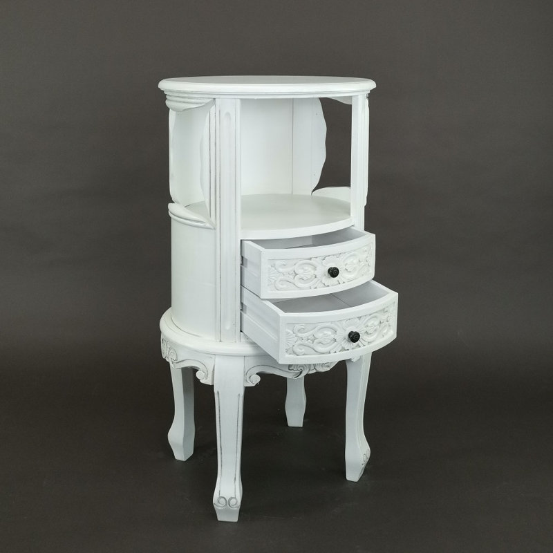 Gabryella Solid Wood 2 - Drawer Single, White