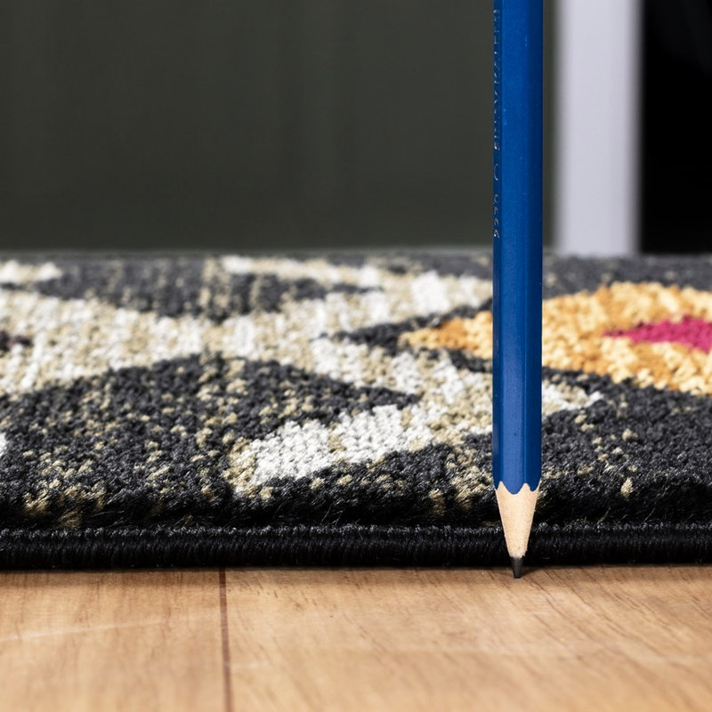 2 Ft. X 3 Area Rug In Black, Polypropylene For A And Fashionable Look Black 2x3, Made With Timeless