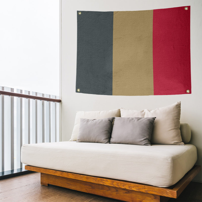 Tapisserie de polyester Las Vegas, Gris acier / doré / rouge, H 50 po x l 59 po x P 1 po