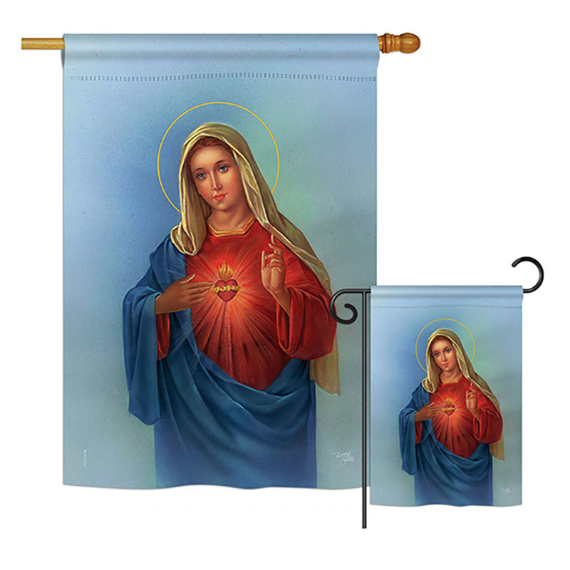 Ensemble de drapeaux en polyester 2 faces Mckale Sacred Heart Mary