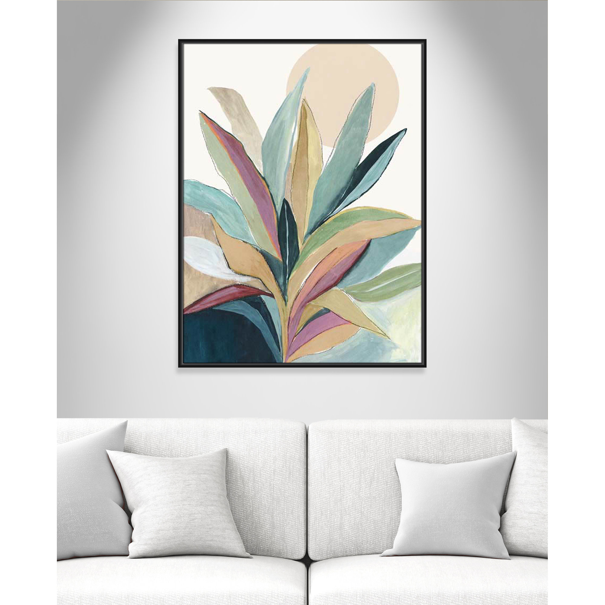 Sherbrooke Sunny Bright Leaves I by Asia Jensen Print, 41.5" H x 31.5" W x 2" D, Black Floater Framed, No Mat