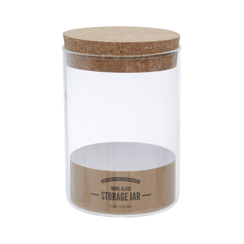 Glass Jar, 15cm H x 10cm W x 10cm D