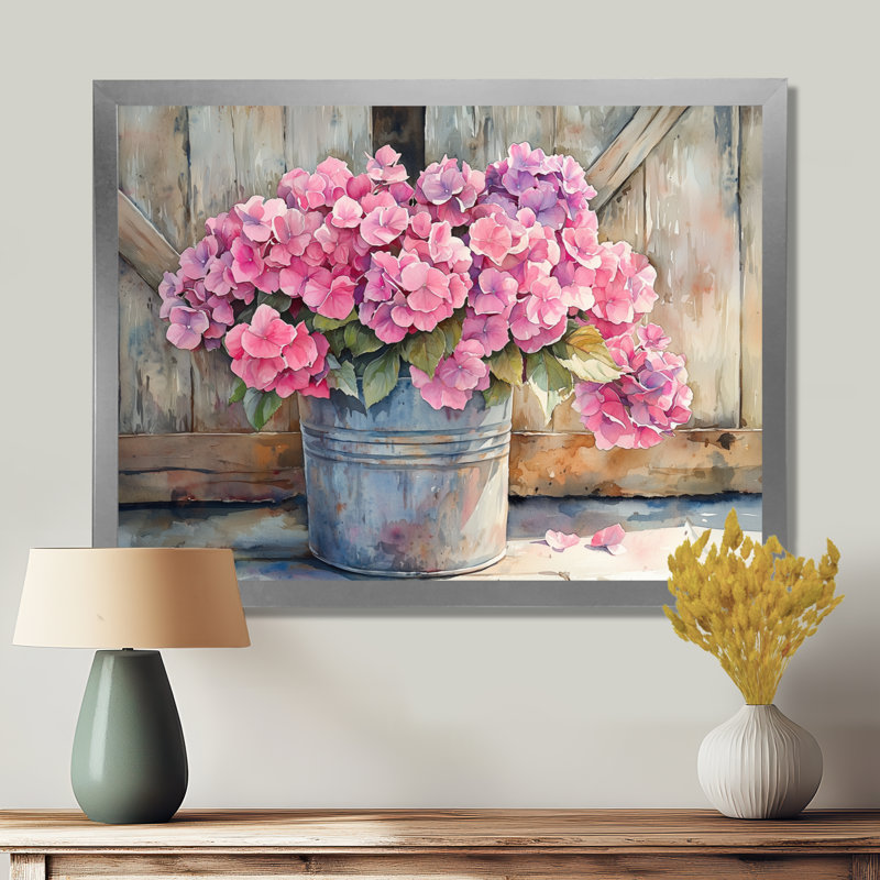 Distin - Floral Wall Art, Reproduction encadrée d'une seule photo, Argent argent, H 12 po x l 20 po