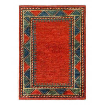 Mialynn Geometric Area Rug in Red