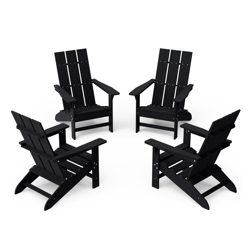 Freedom 4-Piece Modern Adirondack Conversation Set, Black
