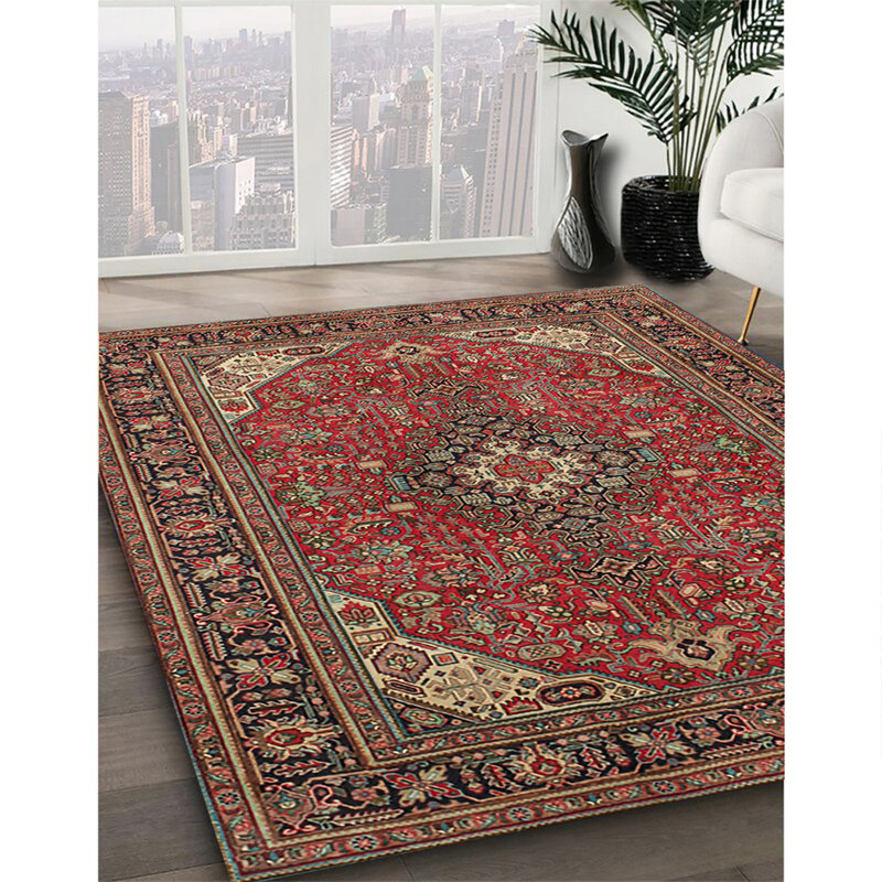 Tapis traditionnel brun / rouge Dammann, Rectangle 7 pi x 9 pi