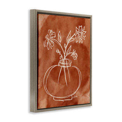 Cadre flottant Ember Tone Minimal Flowers, design par Beki Marquardt