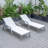 Marlin Outdoor Patio Reclining Chaise Lounge Arm Chair with Gray Powder-Coated Aluminum Frame- Breathable Sling Mesh Fabric, Adjustable Backrest-88151482