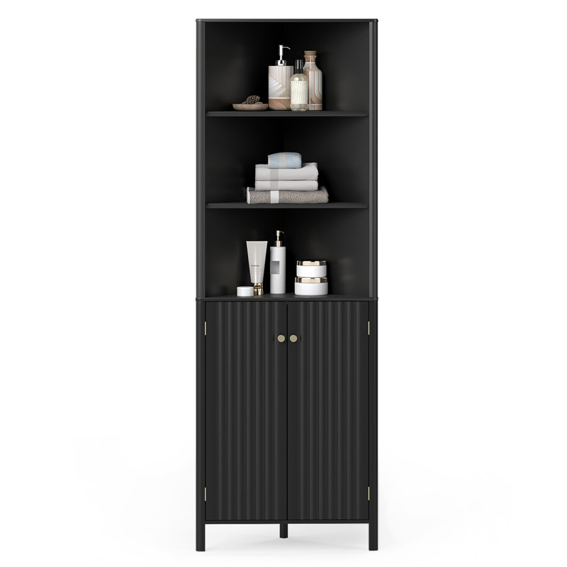 MDF Freestanding Bathroom Cabinet, Black