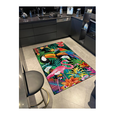 Tapis de sol tissé à motif animalier Forest